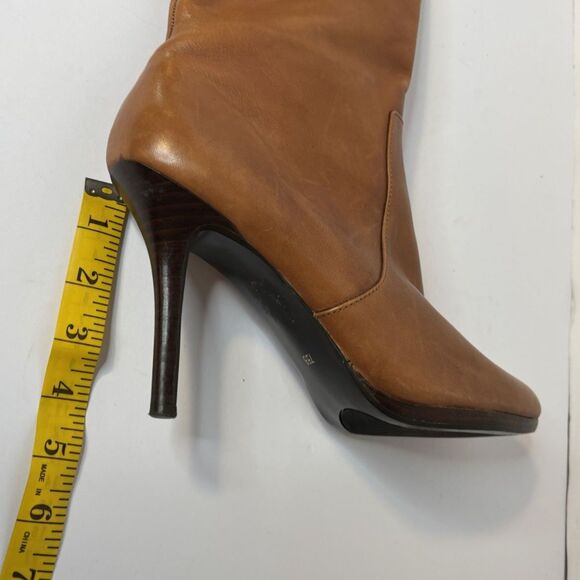 Lauren Ralph Lauren Leather Knee High Heeled Boots Designer Womens - Picture 10 of 11